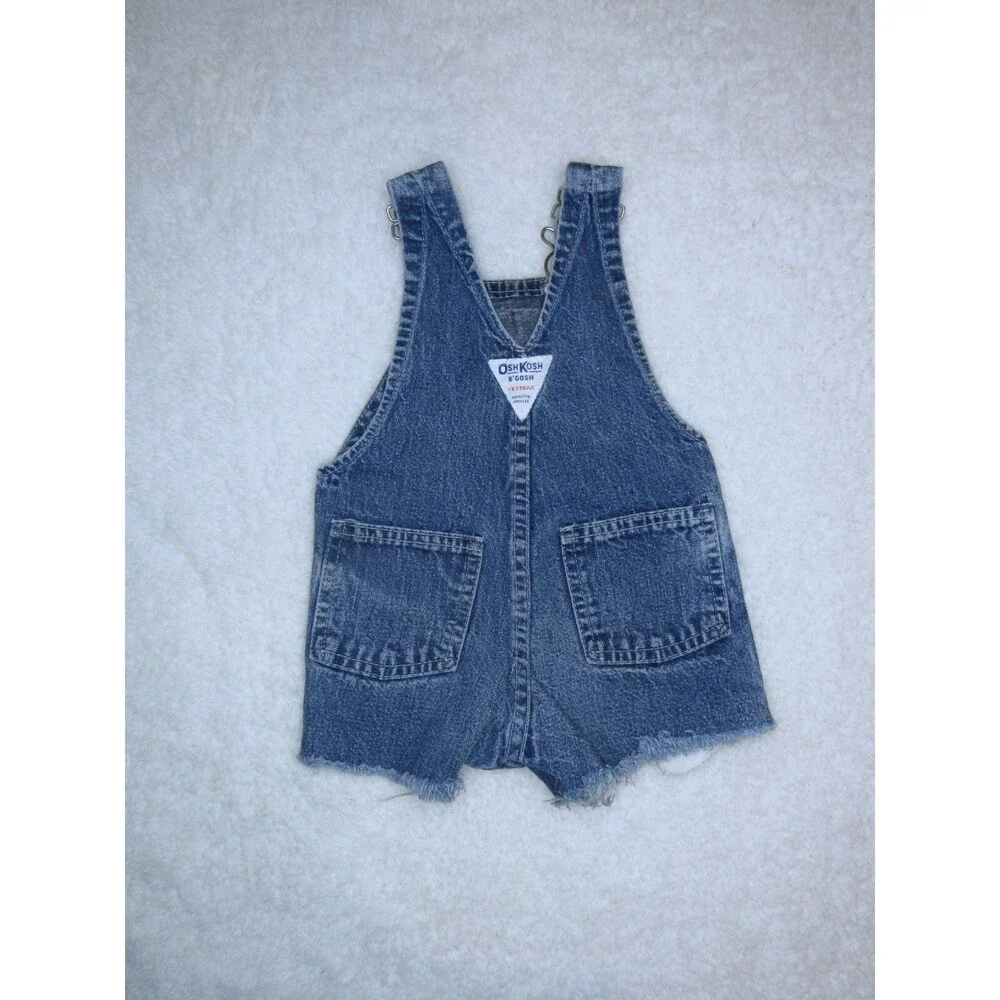 Vintage OshKosh B'Gosh Overalls Vestbak Genuine Shorts Denim Baby 3-6M USA